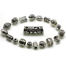 Perles d'espacement en métal argenté tibétain 20 pièces/lot pour la fabrication de bijoux DIY