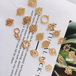 Pendentifs en forme d'étoile rond creux fleur demi-cercle breloques pour collier boucles