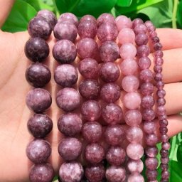 Perles rondes en pierre naturelle en lépidolite pour la fabrication de bijoux bricolage