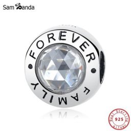 Breloques en argent Sterling 925 Original Bracelet en cristal perles de lettres bricolage bijoux