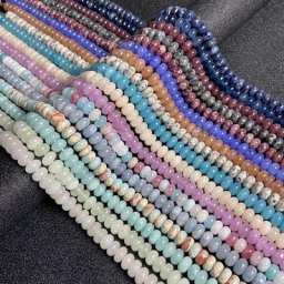 Perles de calcédoine rondelles blanches 5x8mm Jades Abacus jaspe naturel perles d'espacement