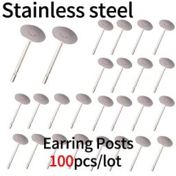 Boucles d'Oreilles Vierges en Acier Inoxydable Broches de Base Rondes Grosses pour Bijoux Faits