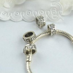 Perles rondes en alliage 30 pièces breloque tibétaine en argent pour la fabrication de bijoux de