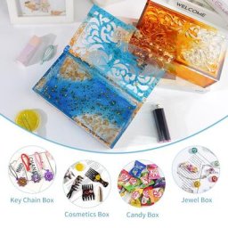 Grande Boîte de Rangement Rectangulaire Kit de Moules en Résine et Silicone pour Bricolage