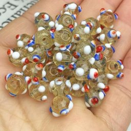 Perles larges en verre pour fabrication de bijoux accessoires artisanaux 10x7mm