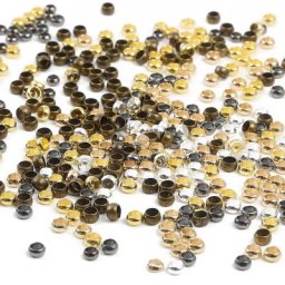 Lot de 1000 pièces de boules à sertir couleur or et argent 2-3mm composants d'espacement perles