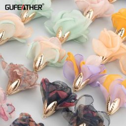 GUFEATHER-Breloques en forme de fleur pour la fabrication de bijoux accessoires de boucles