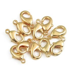 Fermoirs à crochets plaqués or 18 carats connecteurs d'extrémité pour bijoux de bricolage collier