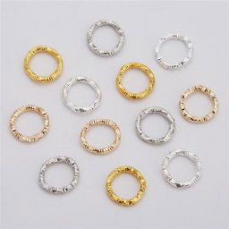 Connecteurs d'extrémité en métal pour collier ouvert fermé diabétique anneaux fendus or