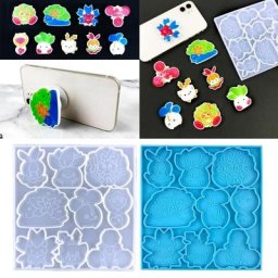 Moule en résine de Silicone Q81D pour poignée de téléphone support d'animaux de dessin animé pour