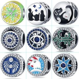 Perles rondes pour bracelet Pandora pour femme pendentif bricolage breloques bijoux convient au