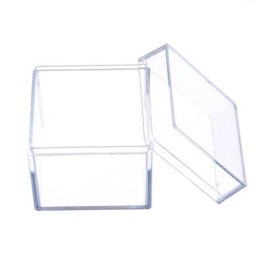 Présentoir à bijoux en acrylique transparent à 5 côtés boîte de rangement pour accessoires cube