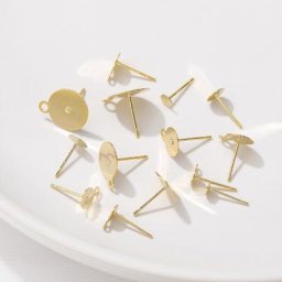 Boucles d'oreilles rondes PLCD 4mm 5mm 6mm 8mm 10mm 10 pièces crochet vierge pour bricolage