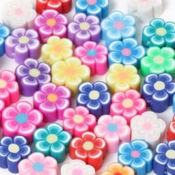 Perles en argile polymère pour fabrication de bijoux 50 pièces/lot pièces de fleurs mélange de