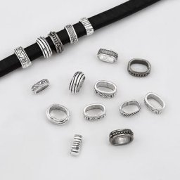 Perles Coulissantes Plates Espaceurs pour Bracelet 5/6/7/8mm en Cuir Accessoires pour Bijoux de