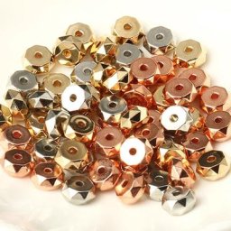 CCB – perles d'espacement en acrylique à facettes dorées 100 pièces perles rondes en plastique