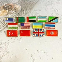 Épinglette carrée en métal National Feel insigne partout dans le monde Thaïlande Tunisie