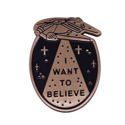 Broche en émail ovni je veux croire alien super cadeau pour les nerds de science-fiction