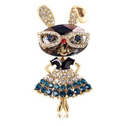 Broche lapin pour femme robe 2 couleurs étincelante année des animaux rares cadeau 2022