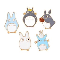 Épingle en émail Totoro pour enfants broche chinchillas animaux de dessin animé jean en denim