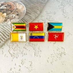Badge à revers carré en métal drapeau National partout dans le monde saint-valentin Vietnam
