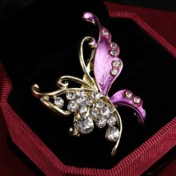 ZOSHI-Broches papillon élégantes pour femmes broches plaquées or fleurs en cristal rétro bijoux