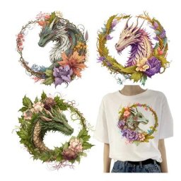 Autocollants Thermocollants Dragon pour Vêtements Transfert Thermique T-shirt Sweats à Capuche