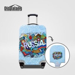Thicher-Juste de bagage élastique à motif russe housses de valise de protection contre la pluie