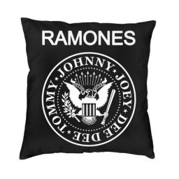 Juste de coussin carrée personnalisée impression 3D sur les deux côtés motif Ramone Merch Punk