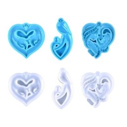 Pendentif porte-clés fait à la main 28tf moule en Silicone en forme de cœur moule à motif main