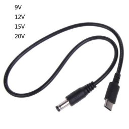 Câble d'alimentation USB C vers DC5.5 x 2.5mm 9V 12V 15V 20V pour moniteur LCD radio de diffusion