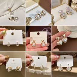 Boucles d'oreilles à tige de perle simple coréenne pour femmes boucles d'oreilles en métal de