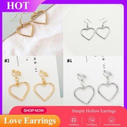 Paire de boucles d'oreilles ajourées en forme de cœur bijoux élégants Style Simple cadeau