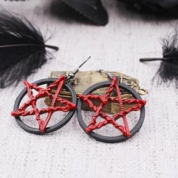 Boucles d'oreilles pentagramme pour femmes accessoires de bijoux gothiques rétro crochet