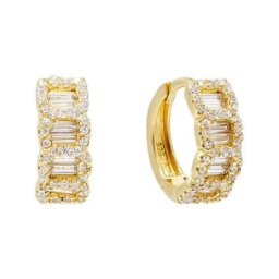 Boucles d'oreilles rondes et rectangulaires en zircone cubique pour femmes bijoux à la mode petite