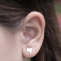 Boucles d'oreilles couleur argent pour femmes 1 pièce boucles d'oreilles à la mode carte du