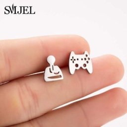 SMJEL-Boucles d'Oreilles en Acier Inoxydable pour Manette de Jeu Bijoux pour Femme et Garçon