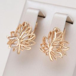 Kinel-Boucles d'Oreilles Brillantes en Or Rose 585 pour Femme Bijoux Simples de Haute Qualité