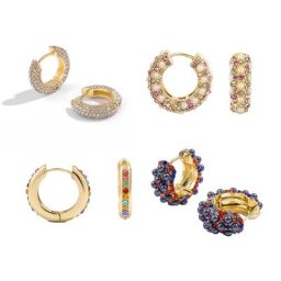 Boucles d'oreilles Huggie Hoops pour femmes bijoux de manchette perle CZ multicolore mode