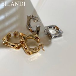 Bilandi-Boucles d'Oreilles Carrées en Argent 925 Bijoux en Métal Nouvelle Tendance Cadeau de ix