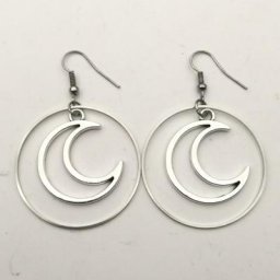 Boucles d'oreilles en forme de croissant de lune grand cercle rond