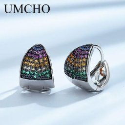 UMCHO – boucles d'oreilles Triangle à Clip en argent Sterling 925 pour femmes pierres précieuses