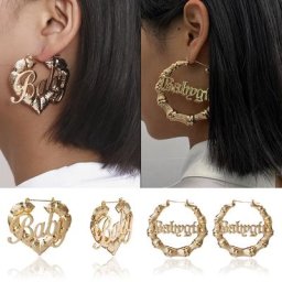 Grandes Boucles d'Oreilles en Forme de Cercle de Bambou pour Femme et Fille Accessoire Chic avec