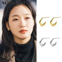 Boucles d'oreilles Vintage minimaliste en métal festonné pour femmes Design géométrique Simple en