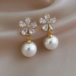 Boucles d'oreilles fleur en biscuits doux pour femmes goujon élégant bijoux de fête coréens perle