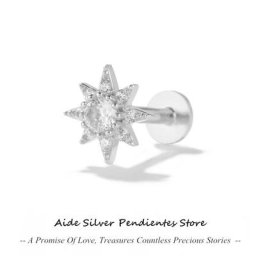 AIDE Fashion-Mini Boucles d'Oreilles en Argent Sterling 925 pour Femme Étoile Couronne Piercing