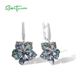 SANTUZZA – boucles d'oreilles en argent Sterling 925 pur pour femmes bijoux scintillants