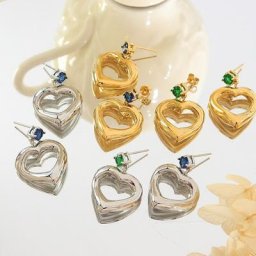 Boucles d'oreilles en forme de cœur de pêche pour filles haute qualité Style tempérament en acier