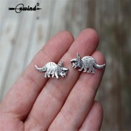 Cxwind-Boucles d'oreilles Triceratops pour femmes et filles bijoux fantaisie et drôles animal