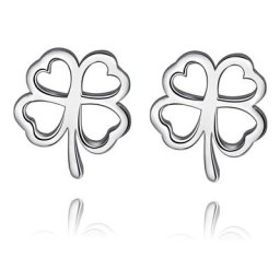Boucles d'oreilles en trèfle à quatre feuilles plaqué argent pour femmes bijoux simples de qualité